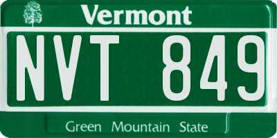 VT license plate NVT849