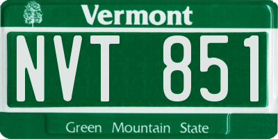 VT license plate NVT851