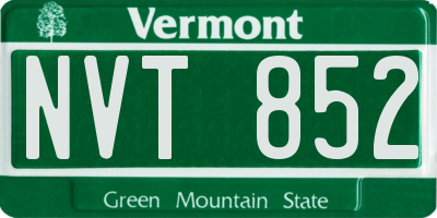VT license plate NVT852