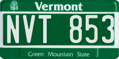 VT license plate NVT853
