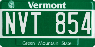 VT license plate NVT854
