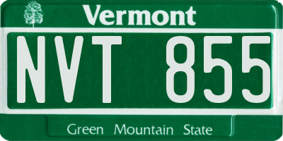 VT license plate NVT855