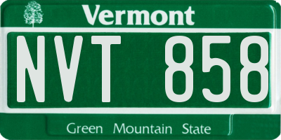 VT license plate NVT858
