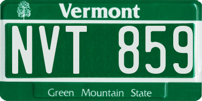 VT license plate NVT859