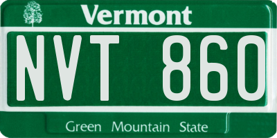 VT license plate NVT860