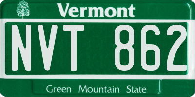 VT license plate NVT862
