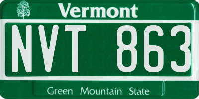 VT license plate NVT863