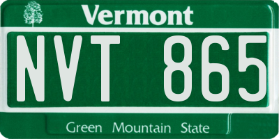 VT license plate NVT865