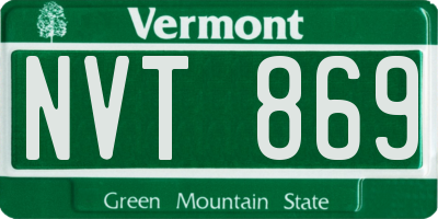 VT license plate NVT869
