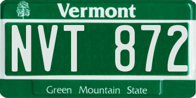 VT license plate NVT872