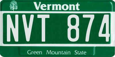 VT license plate NVT874
