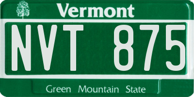 VT license plate NVT875