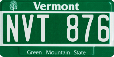 VT license plate NVT876