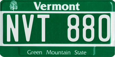 VT license plate NVT880