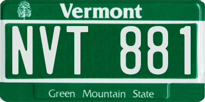 VT license plate NVT881