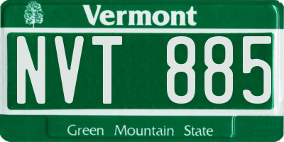 VT license plate NVT885