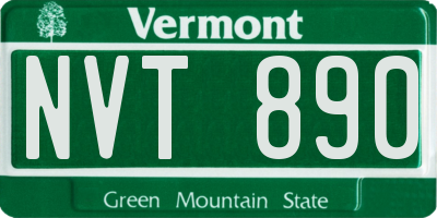 VT license plate NVT890