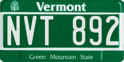 VT license plate NVT892