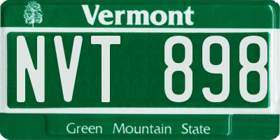 VT license plate NVT898