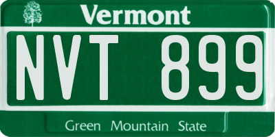VT license plate NVT899