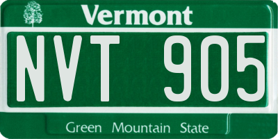 VT license plate NVT905