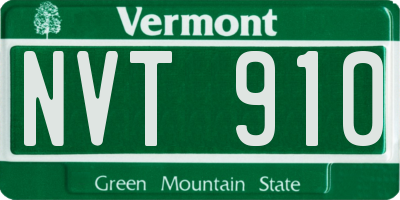 VT license plate NVT910