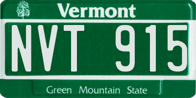 VT license plate NVT915