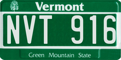 VT license plate NVT916
