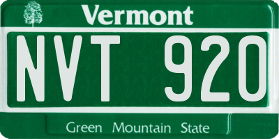 VT license plate NVT920