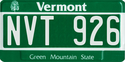 VT license plate NVT926