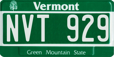 VT license plate NVT929