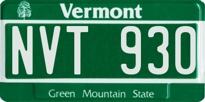 VT license plate NVT930