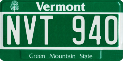 VT license plate NVT940