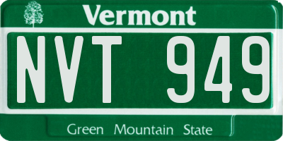 VT license plate NVT949