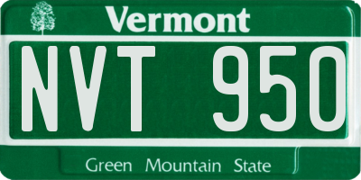 VT license plate NVT950