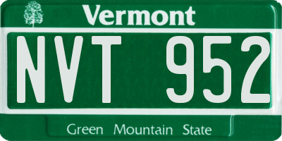 VT license plate NVT952
