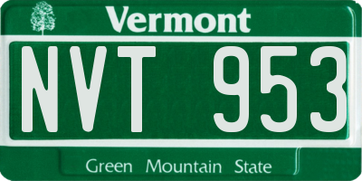VT license plate NVT953