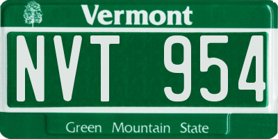 VT license plate NVT954