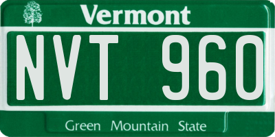 VT license plate NVT960