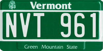 VT license plate NVT961