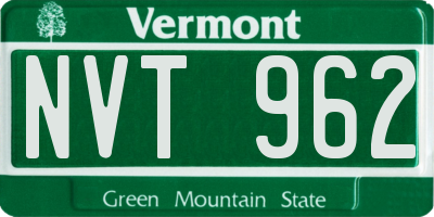 VT license plate NVT962
