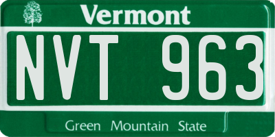 VT license plate NVT963