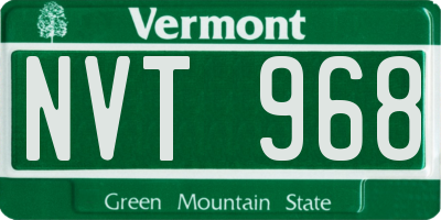 VT license plate NVT968
