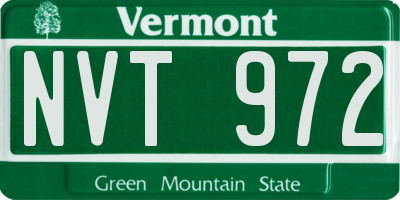 VT license plate NVT972