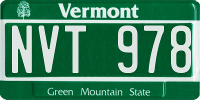 VT license plate NVT978