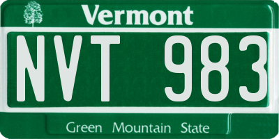 VT license plate NVT983