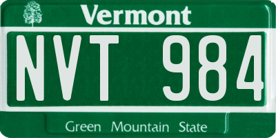 VT license plate NVT984