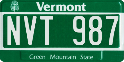 VT license plate NVT987