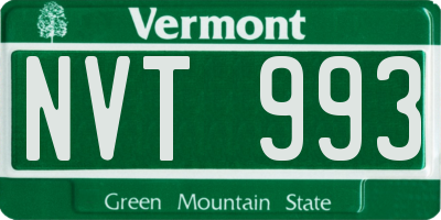 VT license plate NVT993