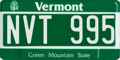 VT license plate NVT995